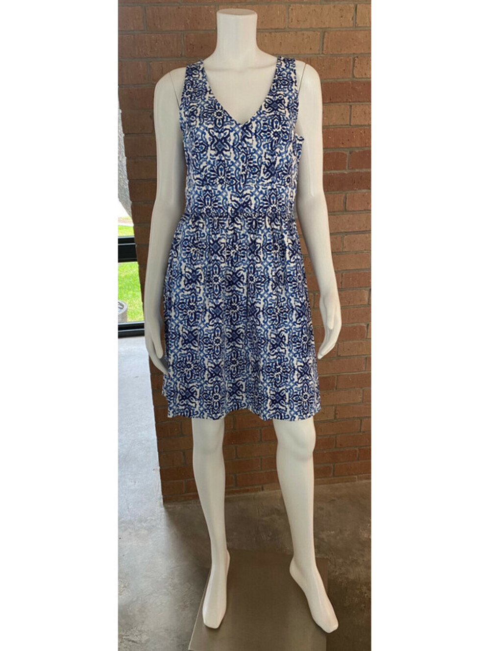 Womens MILLY FOR DESIGN NATION FIT & FLARE DRESS Sleeveless BLUE COMBO SZ 8 NWT